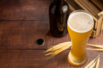 Glass full of German wheat beer.