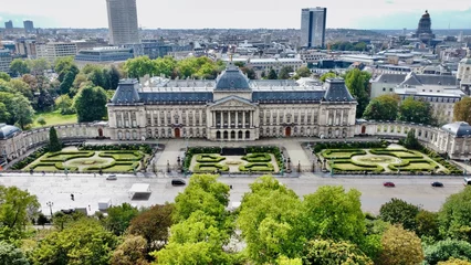 Fotobehang drone photo Palais Royal, Koninklijk Paleis van Brussel Bruxelles belgique europe  © ClemMT