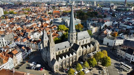 Drone photo Église Saint-Jacques, Sint-Jacobskerk Gand Belgique europe	