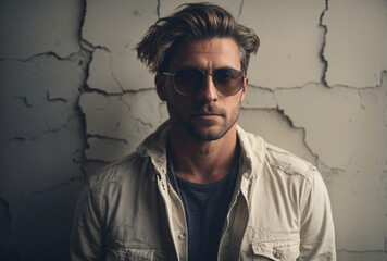 Obraz premium handsome male model in sunglasses