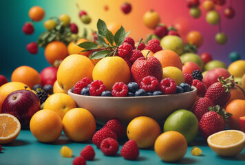 Obraz na płótnie Canvas fruits and berries background