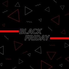 Black Friday Sale square banner template for social media posts, mobile apps, banners design, web or internet ads. Trendy abstract square template with geometric shape
