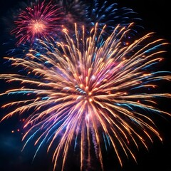 Fireworks Background Colorful Firework Wallpaper Fireworks Illustration Glowing Colorful Fireworks On Dark Sky AI Generative