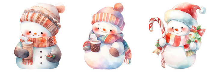 Fototapeta premium Set of Snowman