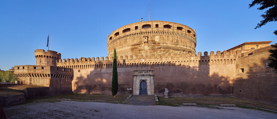 Castel Sant'Angelo (Mausoleum of Hadrian), landmark roman building and Papal fortress and prison in...