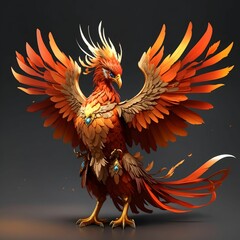 Phoenix Bird Illustration Bird Wallpaper Animal Background AI Generative