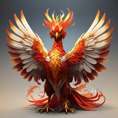 Obraz premium Phoenix Bird Illustration Bird Wallpaper Animal Background AI Generative