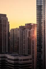 Fototapeta na wymiar skyscrapers at sunset