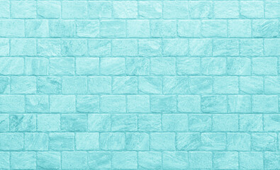 Blue grunge brick wall texture background for stone tile block in green light color wallpaper...