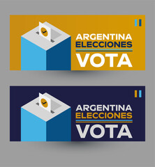 Vota Argentina Elecciones, Vote Argentinian Elections spanish text design.