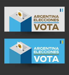 Vota Argentina Elecciones, Vote Argentinian Elections spanish text design.