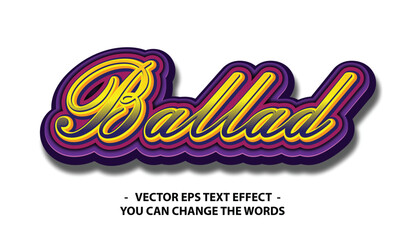 ballad text with effect illustration