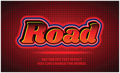road text with effect illustration