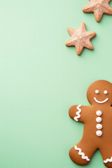 Fototapeta na wymiar Christmas gingerbread men on a white background.