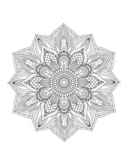 Mandala. Mandala Coloring Pages. Flowers and leaves for background, coloring page, and print on product. Vector illustration