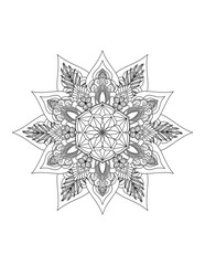 Mandala. Mandala Coloring Pages. Flowers and leaves for background, coloring page, and print on product. Vector illustration