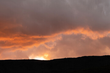 sunset in the mountains