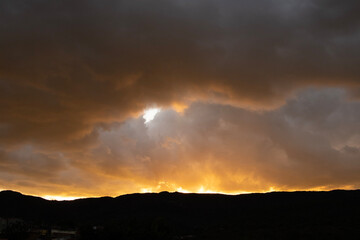 sunset in the mountains