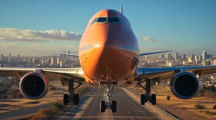An airliner banking gracefully during a turn in mid UHD wallpaper