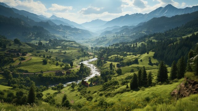 An expansive aerail view pf a picturesque mountain.UHD wallpaper