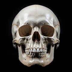 human skull on black, isolated