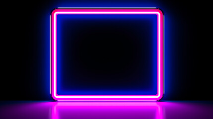 Vibrant Geometry: Dual-Tone Neon Illuminating a Square Rectangle Picture Frame