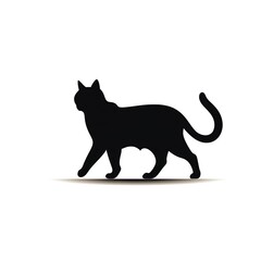 Obraz premium silhouette of a black cat on white background