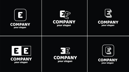 Letter E Pack Funny Logo Alphabet