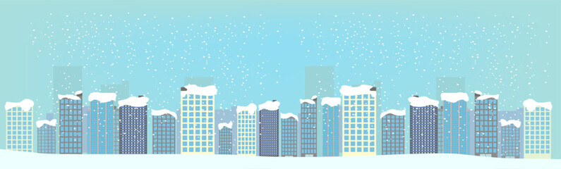 Fototapeta premium 積雪・冬の横長ヘッダーイラスト