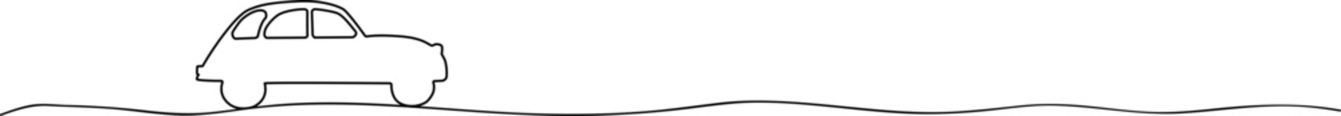 illustration beautiful antique car driving on the wave road eps 10