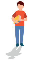 vector illustration of students in different postures