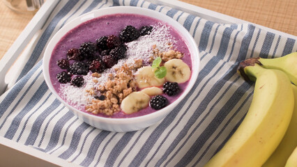 Blueberry smoothie bowl