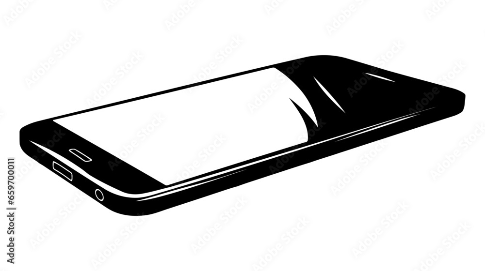 Aufkleber realistic modern smartphone isolated on white background . mock up phone with blank screen . vector 