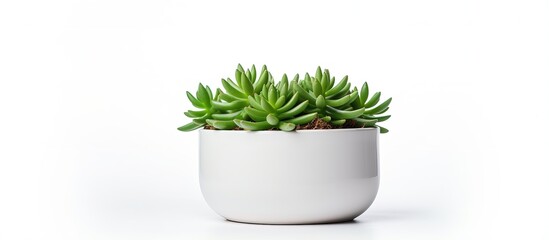 Small succulent in pot isolated on white background With clipping path