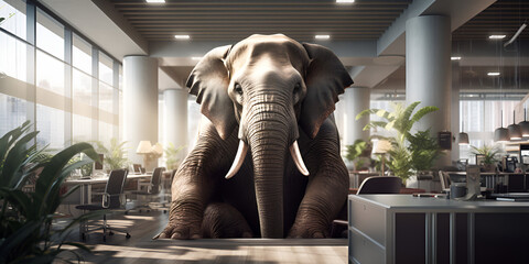 love craftian elephant with tendrils invading  Generative Ai - obrazy, fototapety, plakaty