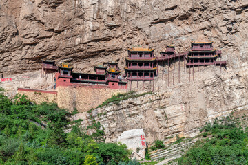 Xuankong Temple in Hengshan Mountain, Datong City, Shanxi Province, China.