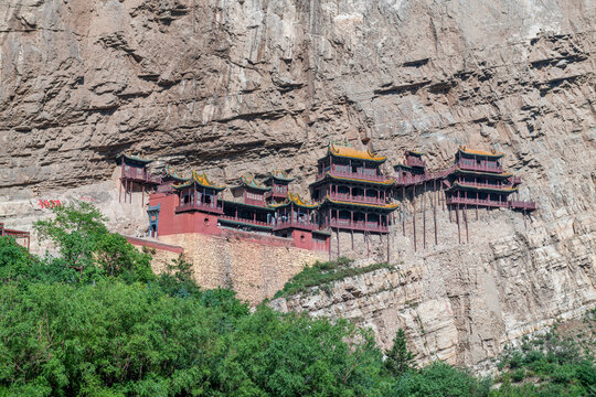 Xuankong Temple in Hengshan Mountain, Datong City, Shanxi Province, China.