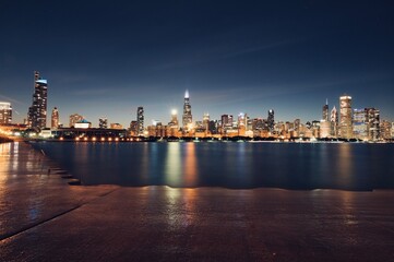 Chicago downtown skyline view 