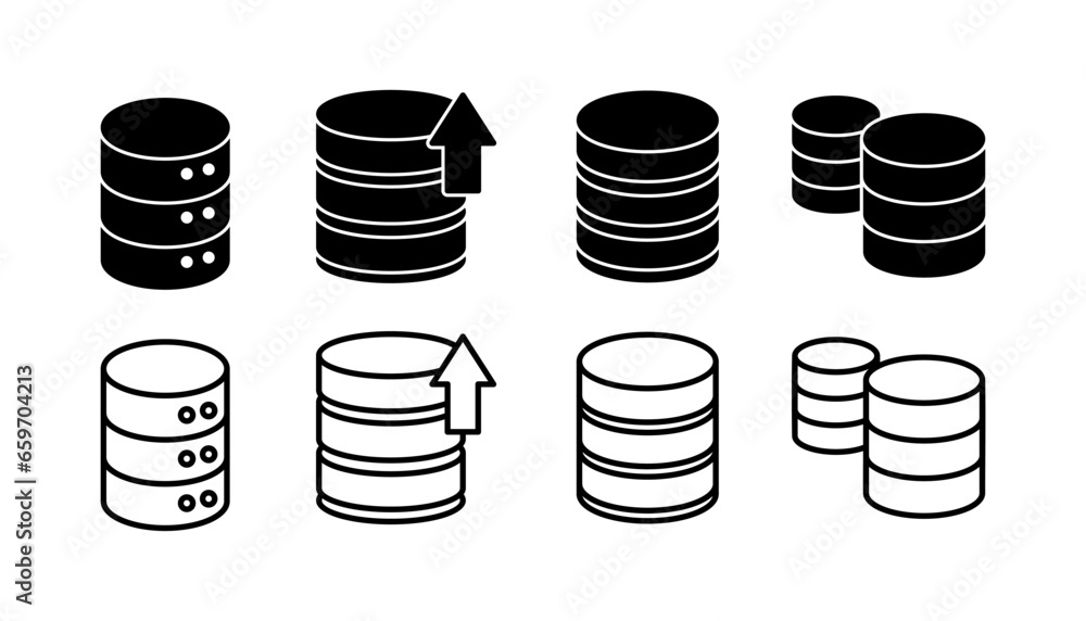 Poster database icon vector. server icon. storage