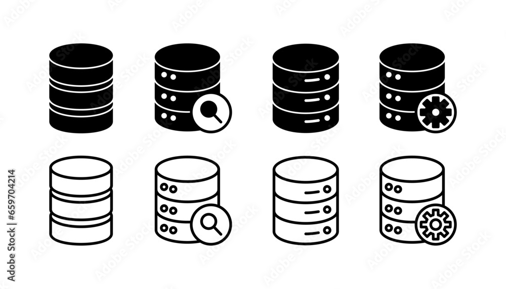 Poster database icon vector. server icon. storage