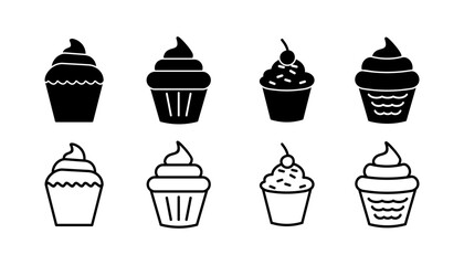 Cup cake icon vector. cake icon. bakery. muffin