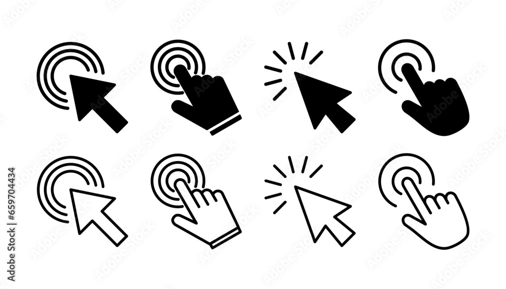 Poster click icon vector. cursor icon vector. pointer sign