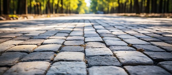 Stone road made of paving stones