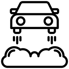 Flying Car Outline Icon