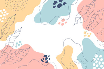 Hand Drawn Abstract Leaves Doodle Background for Wallpaper or Presentation
