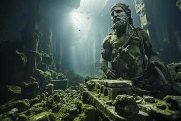 Foto op Canvas Legendary Atlantis. The sunken continent of an ancient highly developed civilization. Underwater historical discoveries © top images