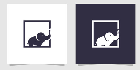 elephant logo design vector