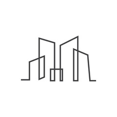 Apartment Building Logo, Modern Design Style Line Vector Symbol Illustration Template