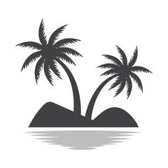 Coconut Tree Logo Design, Beach Plant Vector, Palm Tree Summer, Illustration Template