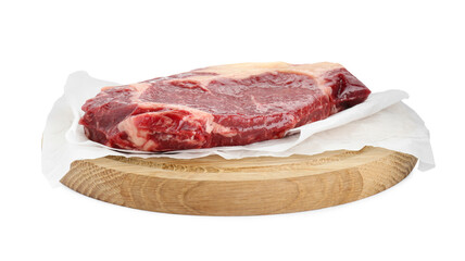Piece of fresh beef meat isolated on white